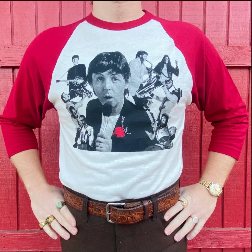 NEW: Taffy Sinclair Paul McCartney Coming Up Raglan Baseball Shirt - Unisex M